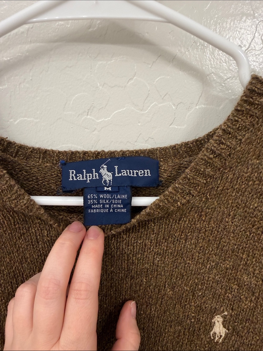 Vintage Ralph Lauren Heathered Brown Crewneck Sweater - Picture 2 of 3